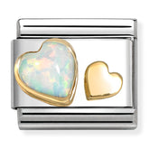 Nomination Composable Classic Link 030520/10 Opal Heart in 18K Gold